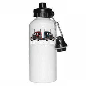 Best Truckin Dad Ever Truck Driver Gift Aluminum Water Bottle