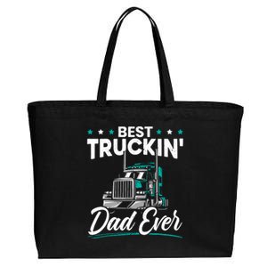 Best Trucking Dad Ever For A Trucker Dad Fathers Day Cotton Canvas Jumbo Tote