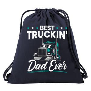 Best Trucking Dad Ever For A Trucker Dad Fathers Day Drawstring Bag