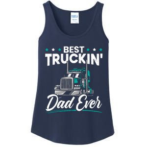 Best Trucking Dad Ever For A Trucker Dad Fathers Day Ladies Essential Tank