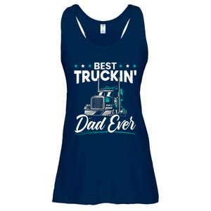 Best Trucking Dad Ever For A Trucker Dad Fathers Day Ladies Essential Flowy Tank