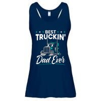 Best Trucking Dad Ever For A Trucker Dad Fathers Day Ladies Essential Flowy Tank