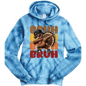 Bruh Turkey Dabbing Thanksgiving Tie Dye Hoodie