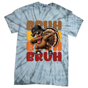 Bruh Turkey Dabbing Thanksgiving Tie-Dye T-Shirt