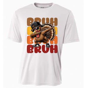 Bruh Turkey Dabbing Thanksgiving Cooling Performance Crew T-Shirt