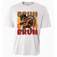 Bruh Turkey Dabbing Thanksgiving Cooling Performance Crew T-Shirt