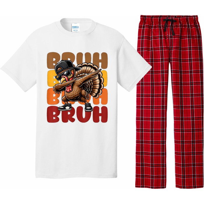 Bruh Turkey Dabbing Thanksgiving Pajama Set