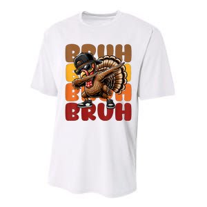 Bruh Turkey Dabbing Thanksgiving Performance Sprint T-Shirt