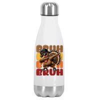 Bruh Turkey Dabbing Thanksgiving Stainless Steel Insulated Water Bottle