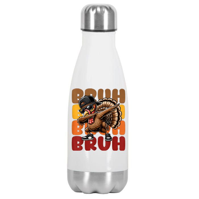 Bruh Turkey Dabbing Thanksgiving Stainless Steel Insulated Water Bottle