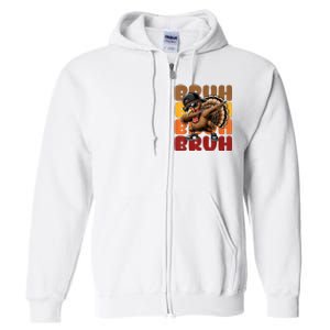 Bruh Turkey Dabbing Thanksgiving Full Zip Hoodie