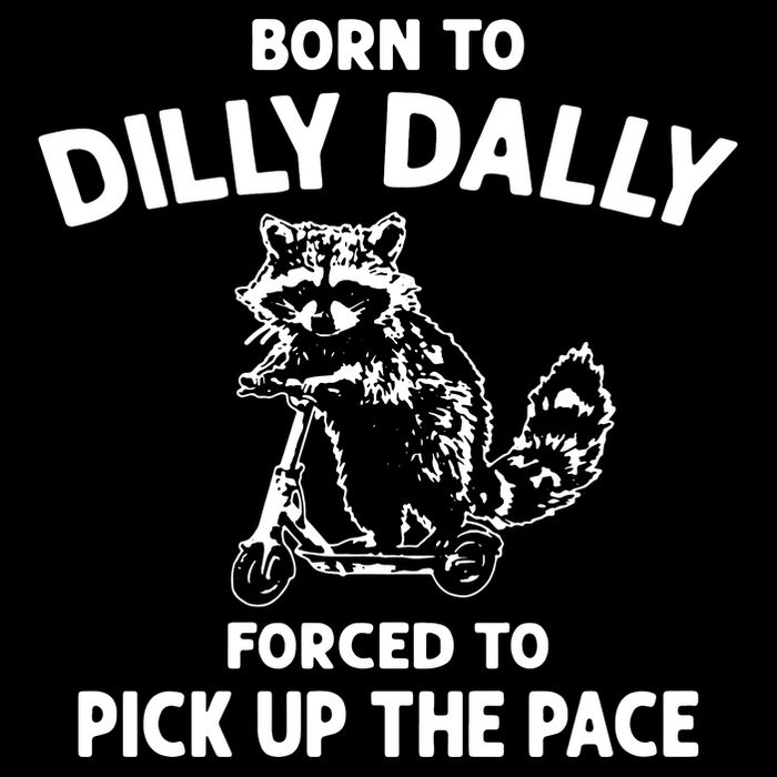 Born To Dilly Dally Vintage Funny Silly Racoon Button