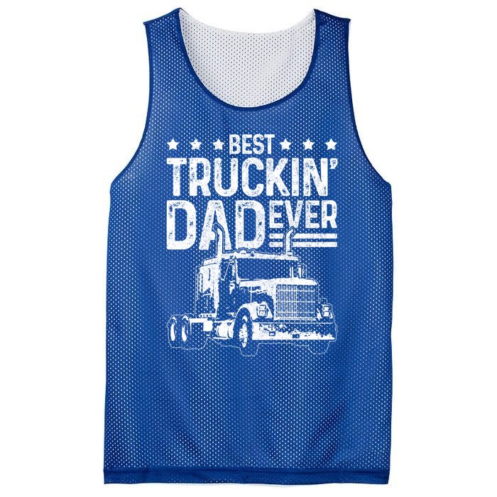 Best Truckin' Dad Ever Truck Driver Father's Day Gift Cool Gift Mesh Reversible Basketball Jersey Tank