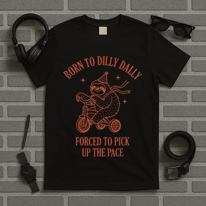 Born To Dilly Dally Forced To Pick Up The Pace Sloth T-Shirt