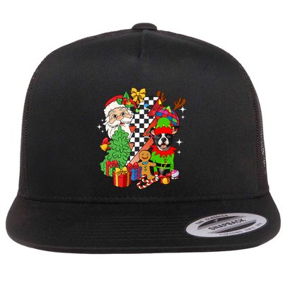 Boston Terrier Dog Santa Christmas Boston Retro Dog Xmas Meaningful Gift Flatbill Hat
