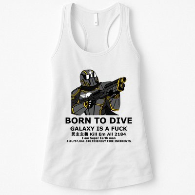 Born To Dive Galaxy Is A Fuck Kill Em All 2184 I Am Super Earth Man 410757864 Womens Tank Top