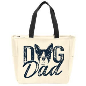 Boston Terrier Dog Dad Zip Tote Bag