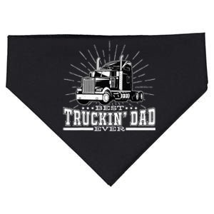 Best Truckin' Dad Ever Trucking Dad For Truck Driver USA-Made Doggie Bandana