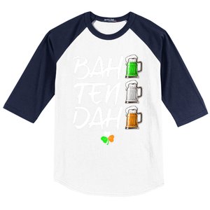 Bah Ten Dah Funny Beer Bartender St Patrick's Day Gift Baseball Sleeve Shirt