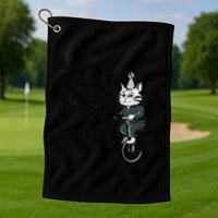 Born To Dilly Dally Forced To Pick Up The Pace Funny Cat Golf Towel