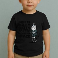 Born To Dilly Dally Forced To Pick Up The Pace Funny Cat Toddler T-Shirt