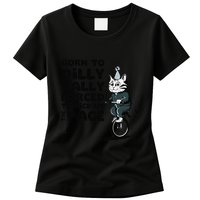Born To Dilly Dally Forced To Pick Up The Pace Funny Cat Womens T-Shirt