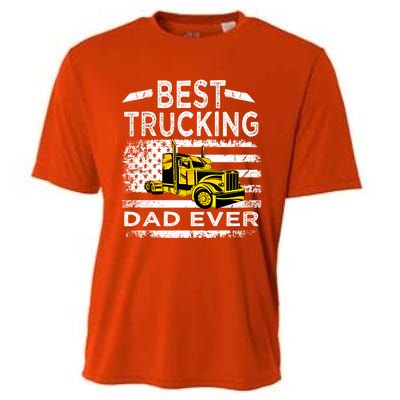 Best Trucking Dad Ever Big Rid Trucker Truck Driver Father Gift Cooling Performance Crew T-Shirt