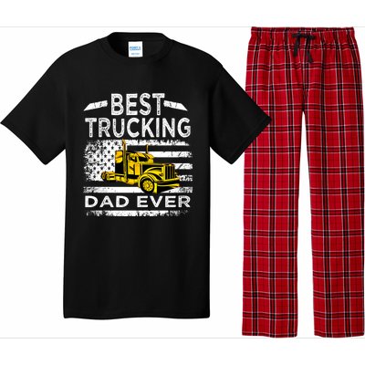 Best Trucking Dad Ever Big Rid Trucker Truck Driver Father Gift Pajama Set