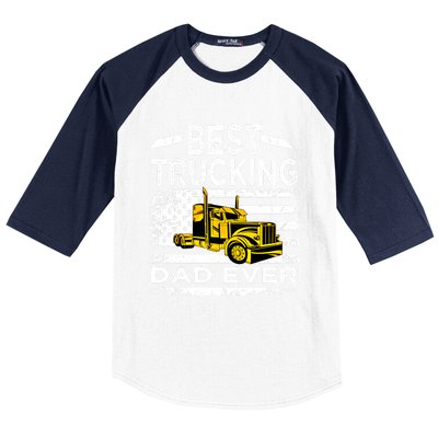 Best Trucking Dad Ever Big Rid Trucker Truck Driver Father Gift Baseball Sleeve Shirt