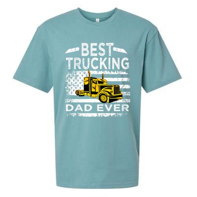 Best Trucking Dad Ever Big Rid Trucker Truck Driver Father Gift Sueded Cloud Jersey T-Shirt