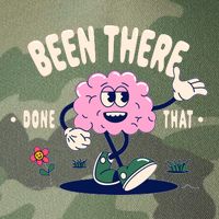 Been There Done That Retro Cartoon Brain Legacy Tie Dye Trucker Hat