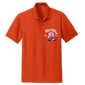 Been There Done That Retro Cartoon Brain Dry Zone Grid Polo