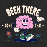 Been There Done That Retro Cartoon Brain Cool Comfort Performance Bucket Hat