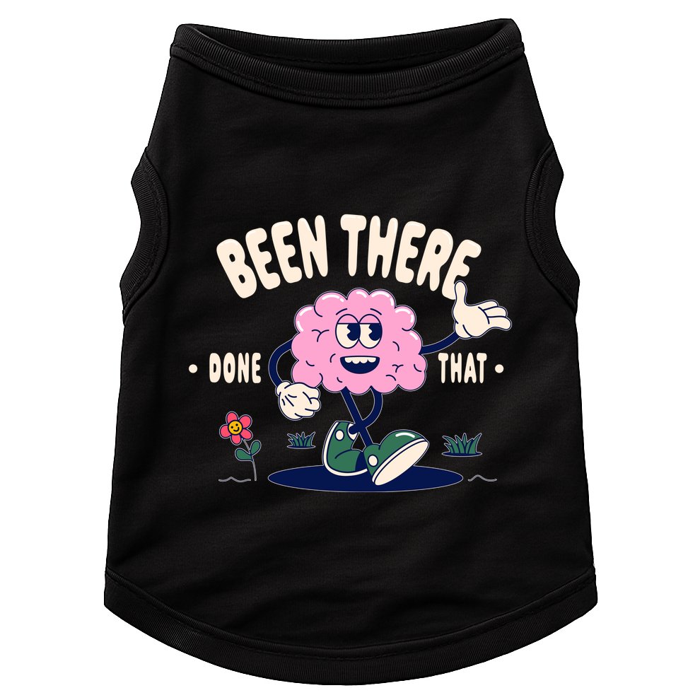 Been There Done That Retro Cartoon Brain Doggie Tank