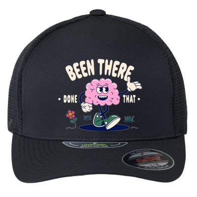Been There Done That Retro Cartoon Brain Flexfit Unipanel Trucker Cap