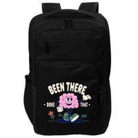Been There Done That Retro Cartoon Brain Impact Tech Backpack