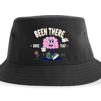 Been There Done That Retro Cartoon Brain Sustainable Bucket Hat