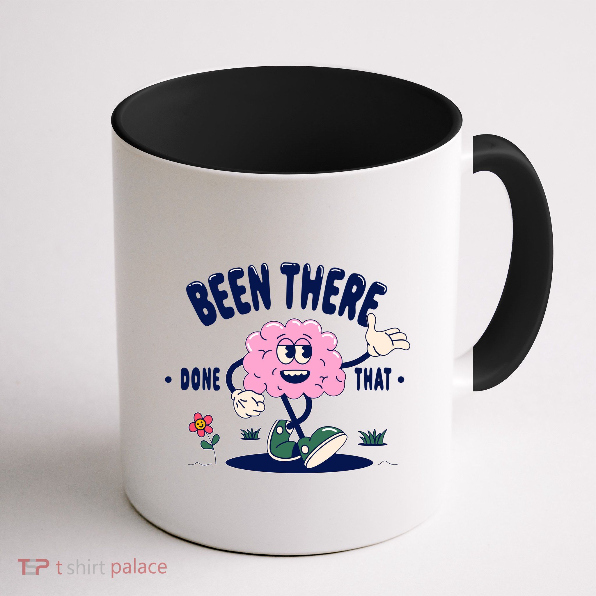 Been There Done That Retro Cartoon Brain Mug