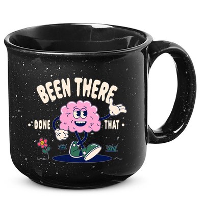 Been There Done That Retro Cartoon Brain 15oz Campfire Ceramic Mug