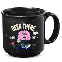 Been There Done That Retro Cartoon Brain 15oz Campfire Ceramic Mug