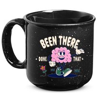 Been There Done That Retro Cartoon Brain 15oz Campfire Ceramic Mug