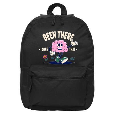 Been There Done That Retro Cartoon Brain 16 in Basic Backpack