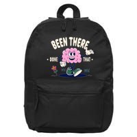 Been There Done That Retro Cartoon Brain 16 in Basic Backpack