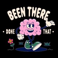Been There Done That Retro Cartoon Brain 16 in Basic Backpack