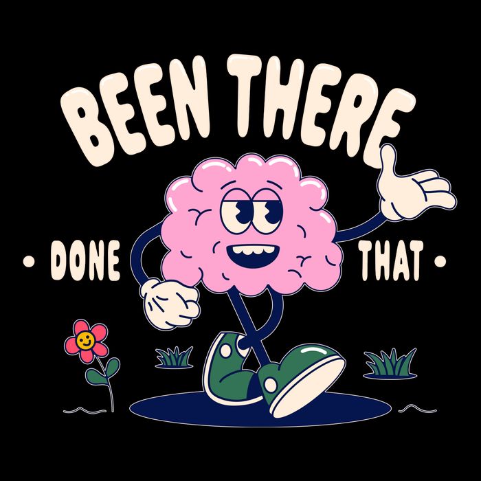 Been There Done That Retro Cartoon Brain 16 in Basic Backpack