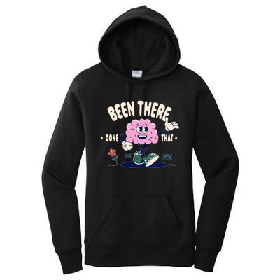 Been There Done That Retro Cartoon Brain Women's Pullover Hoodie