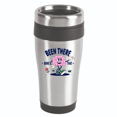 Been There Done That Retro Cartoon Brain 16oz Travel Tumbler