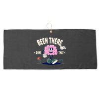 Been There Done That Retro Cartoon Brain Large Microfiber Waffle Golf Towel