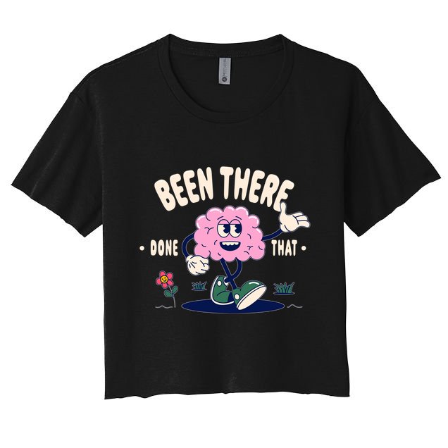 Been There Done That Retro Cartoon Brain Crop Top