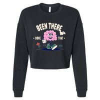 Been There Done That Retro Cartoon Brain Cropped Pullover Crew